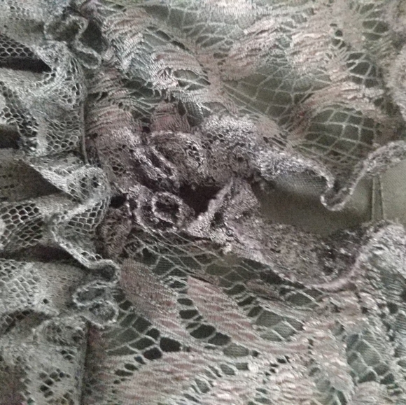 Goth Black Lace Blouse Peasant Vintage - Picture 5 of 9